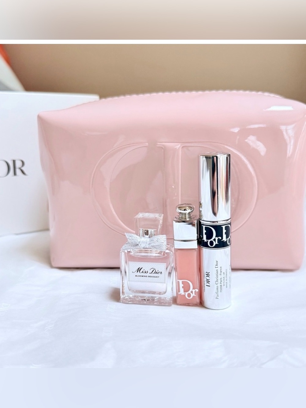 Dior Pink Patent CD Cosmetic Pouch